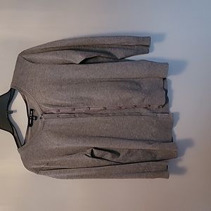Cable and Gauage 3/4 Sleeve Gray Cardigan | Size Large